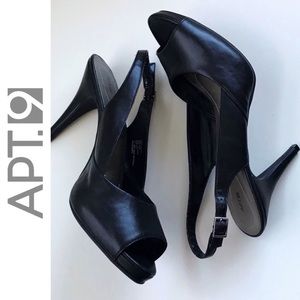 APT. 9 Black Slingback Peep Toe (9.5)